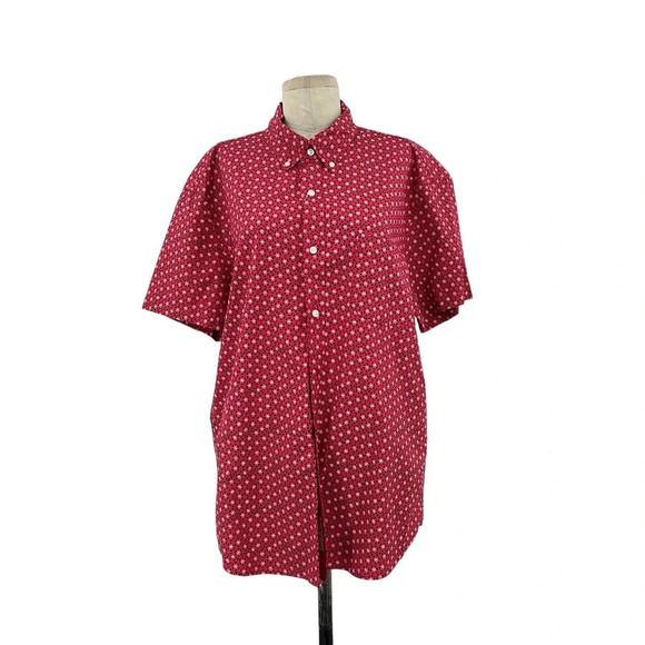 J. Crew‎ Shirt Slim Short Sleeve Stretch Secret Wash Cotton Poplin Top Size XL - Picture 1 of 10